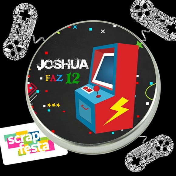 Latinhas Personalizada Festa Game Arcade