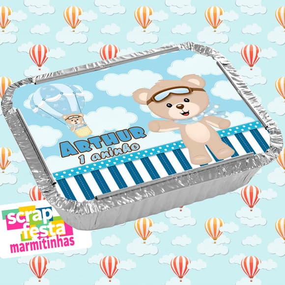 Marmitinha Personalizada Festa Urso Baloeiro
