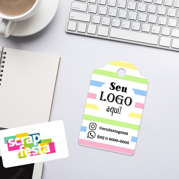 Tag Tradicional com Furinho Personalizada para Minha Empresa