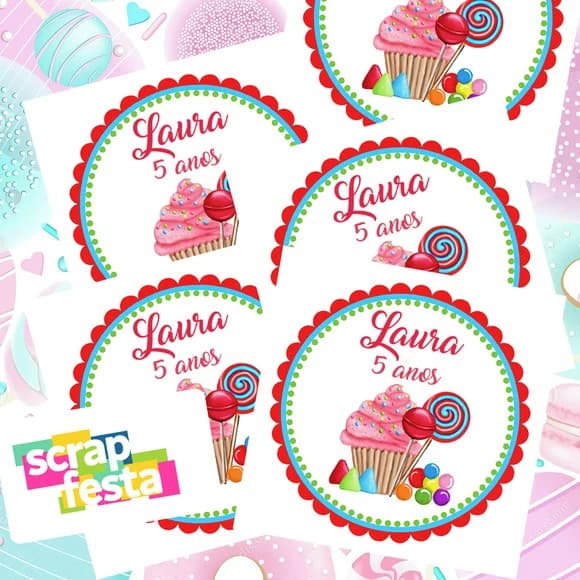 Adesivo Personalizado Quadrado 10x10 Confeitaria