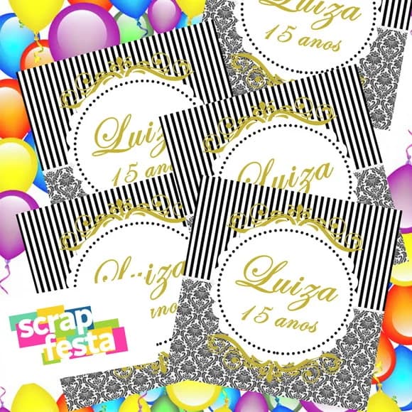 Adesivo Personalizado Quadrado 4x4 Aniversário 15 Anos