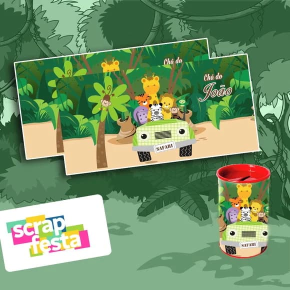 Rótulo Adesivo Personalizado para Cofrinho Safari