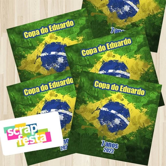 Adesivo Personalizado Quadrado 5x5 Copa Brasil