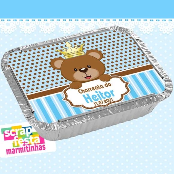 Marmitinha Personalizada Chárreata Menino Urso Príncipe