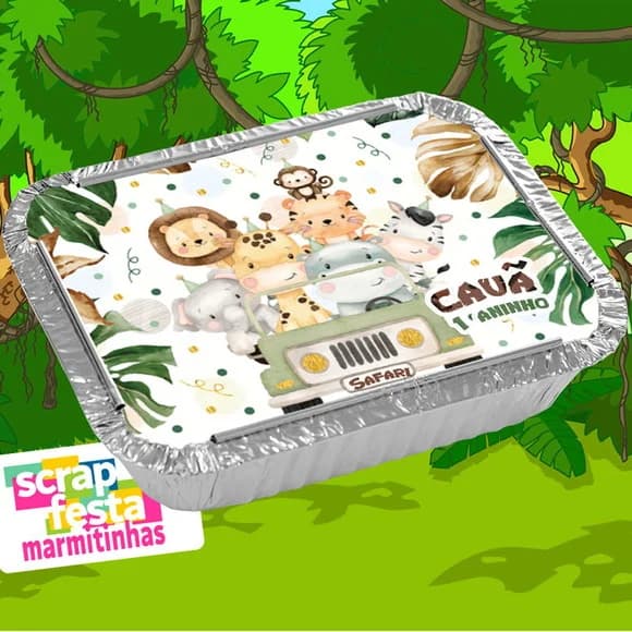 Marmitinha Personalizada Festa Safari Aquarela
