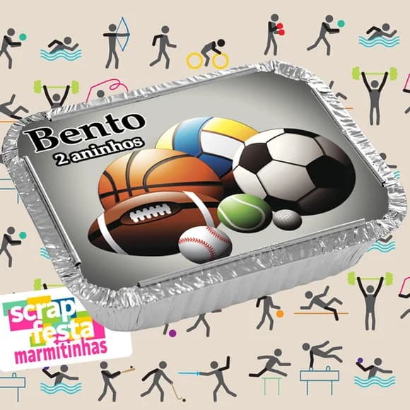 Marmitinha Personalizada Festa Esporte Bolas