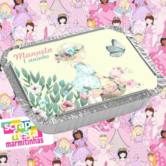 Marmitinha Personalizada Festa Boneca Aquarela
