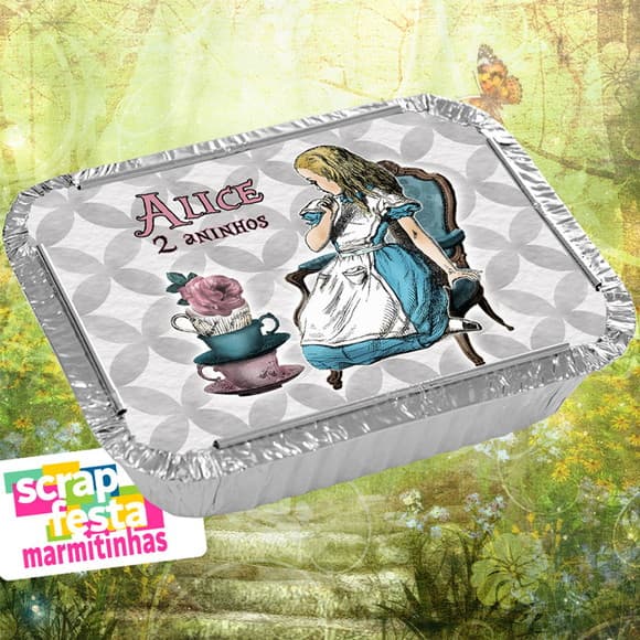 Marmitinha Festa Alice No País Das Maravilhas Aquarela
