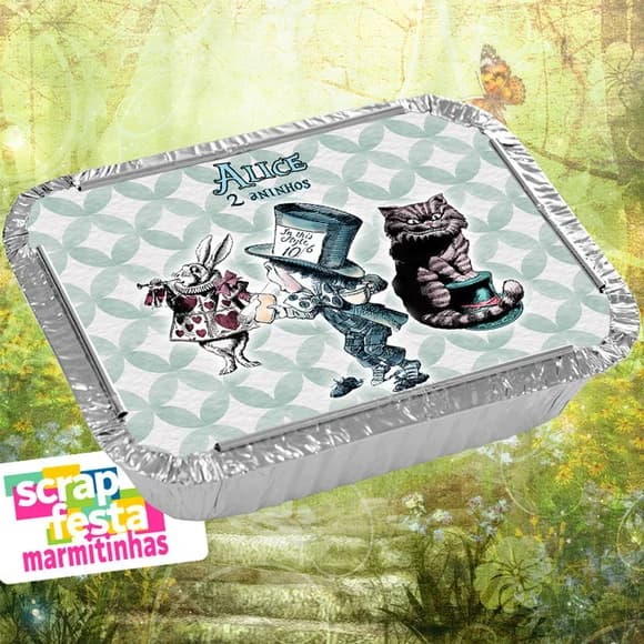 Marmitinha Festa Alice No País Das Maravilhas Aquarela