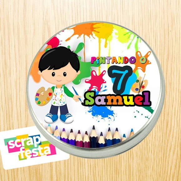 Latinha Personalizada Festa Pintando O 7
