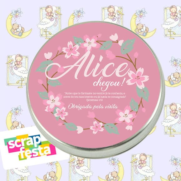 Latinha Personalizada Maternidade Nascimento Jardim