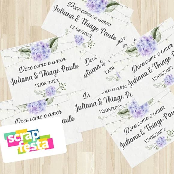 Adesivo Personalizado Retangular Festa Casamento