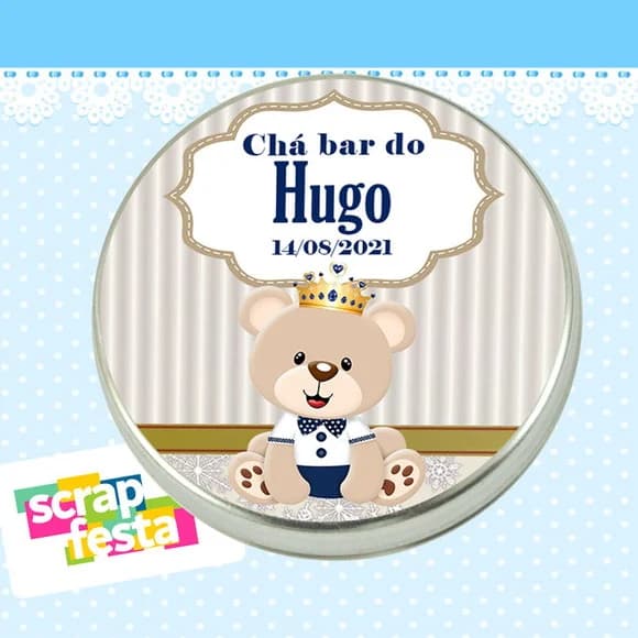 Latinha Chá de Bebê Latinhas Urso Príncipe