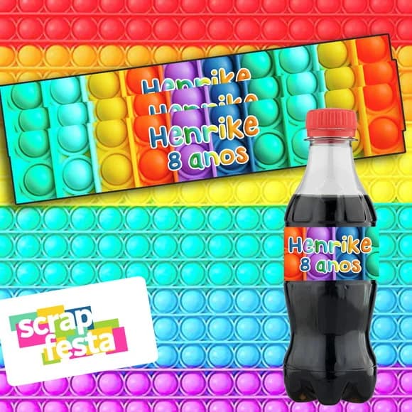 Adesivo Personalizado Rótulo Mini Coca 19,5 x 3,5 Pop It