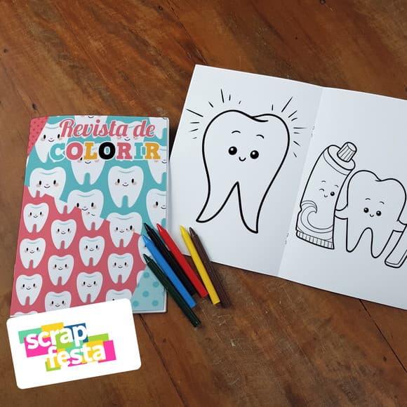 Revista Colorir + Giz de Cera Odontologia, Dentista