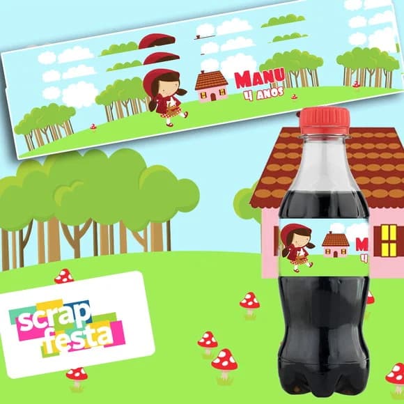 Rótulo Personalizado Mini Coca 19,5x3,5 Chapeuzinho Vermelho