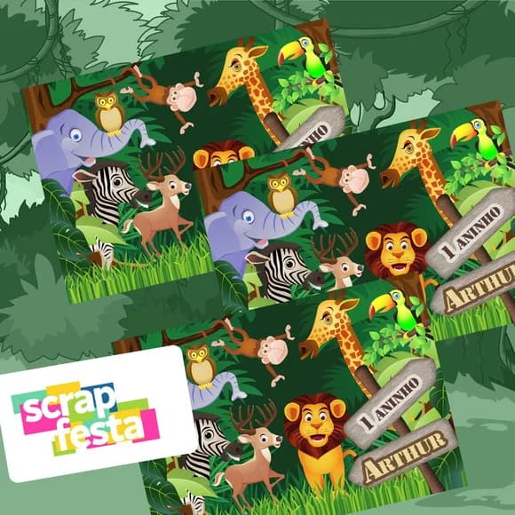 Adesivo Personalizado Retangular 10x7 Safari