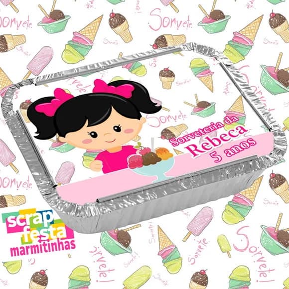 Marmitinha Personalizada Festa Sorveteria