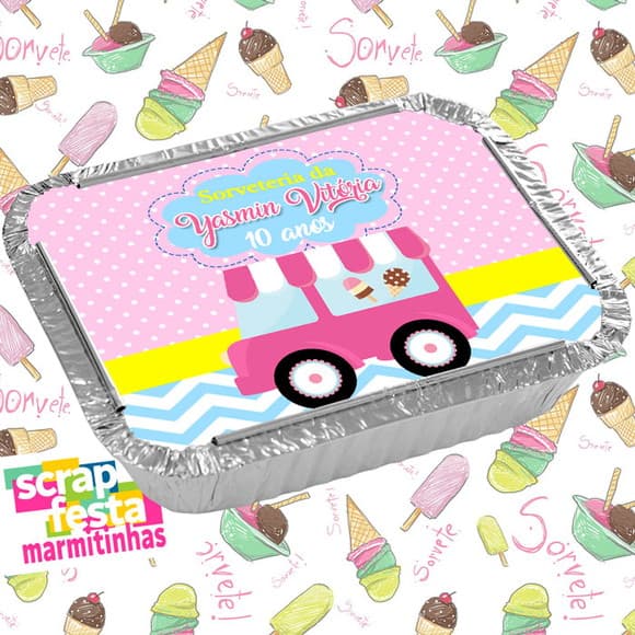Marmitinha Personalizada Festa Sorveteria