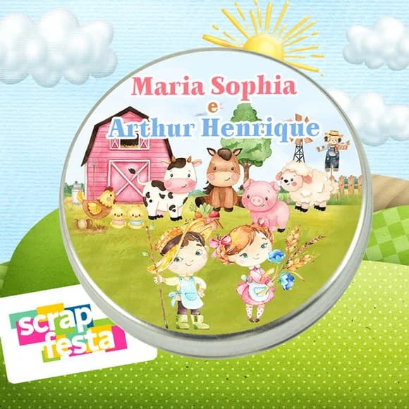 Latinhas Personalizadas Festa Fazendinha Aquarela