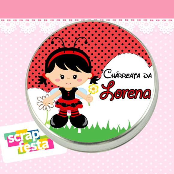 Latinha de Chá de Bebê Latinhas Menina Joaninha