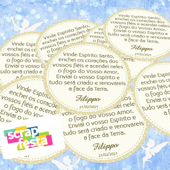 Adesivo 5 cm Redondo Personalizado Festa Batizado