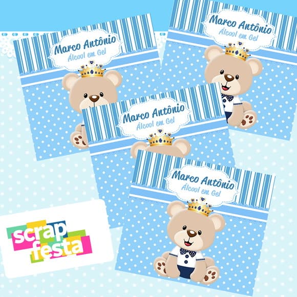 Adesivo Personalizado Retangular 3,5x4 Chá de Menino