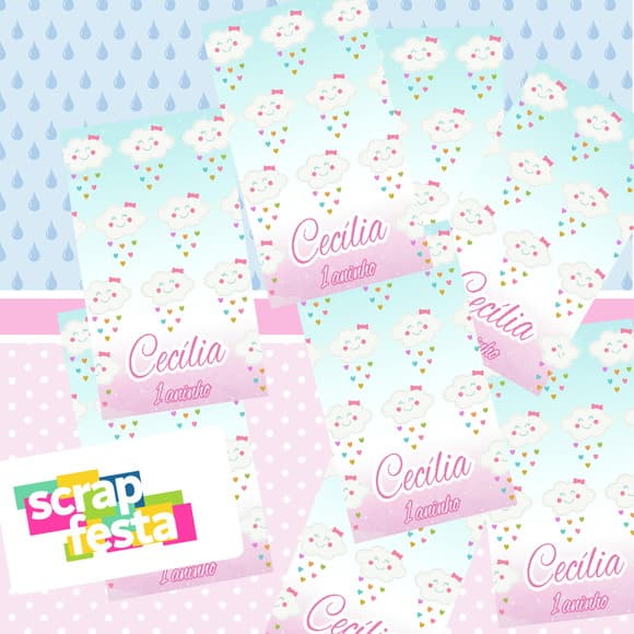 Adesivo Personalizado Retangular 4x7 Chuva de Amor