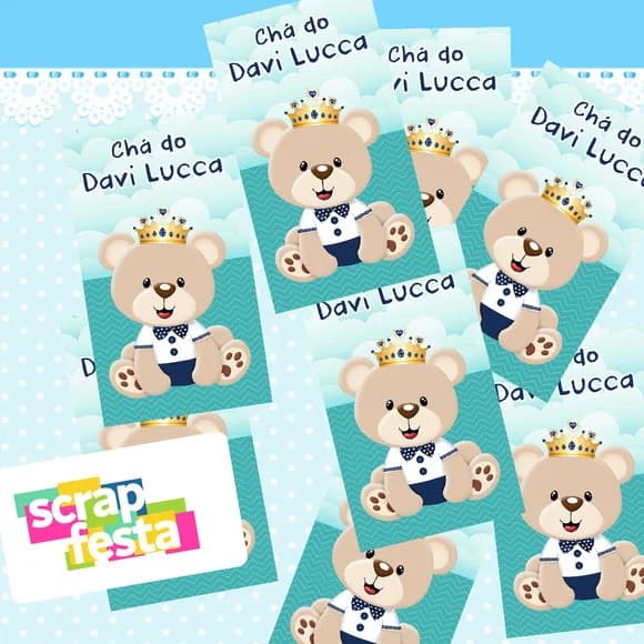 Adesivo Personalizado Retangular 4x7 Chá de Menino