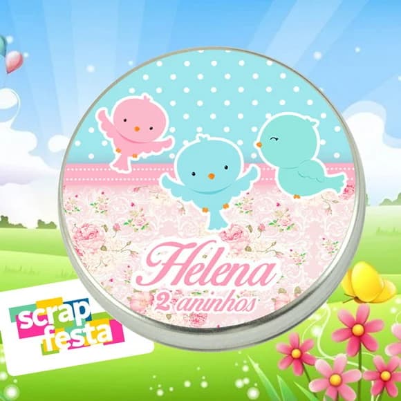 Latinhas Personalizadas Jardim Encantado Passarinhos