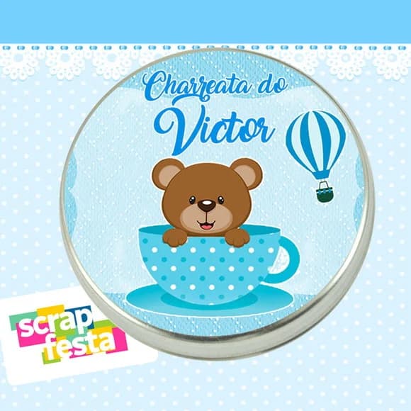 Latinha de Chá de Bebê Latinhas Menino Charreata