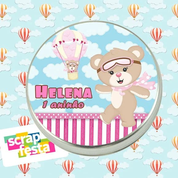 Latinha Personalizadas Festa Ursa Baloeira
