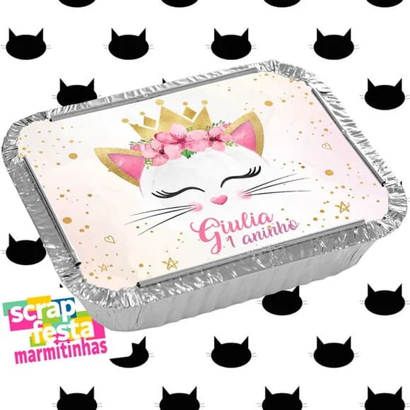 Marmitinha Personalizada Festa Gatinha