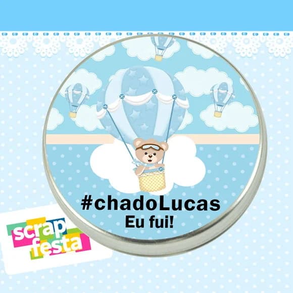 Latinha Chá de Bebê Latinhas Urso Baloeiro