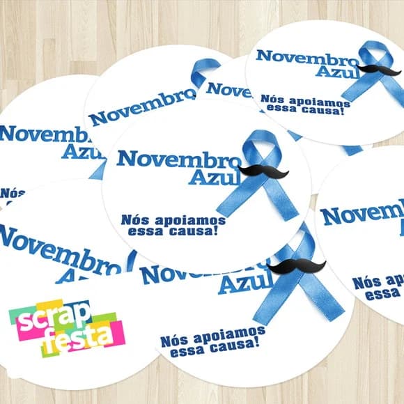 Adesivo 5 cm Redondo Evento Novembro Azul