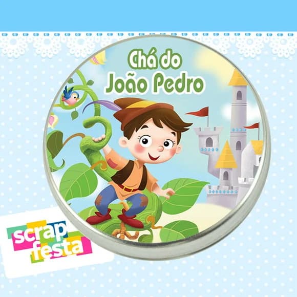 Lembrancinhas de Chá de Bebê Latinhas João Pé de Feijão