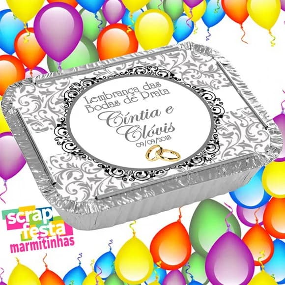 Marmitinha Personalizada Festa Bodas de Prata