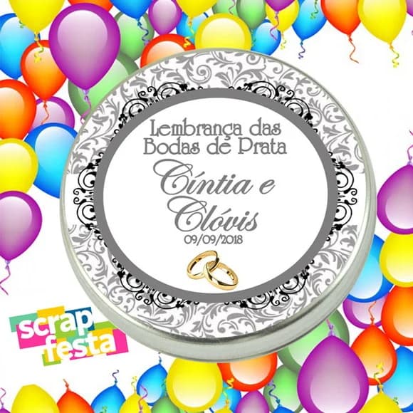 Latinha Personalizada Festa de Bodas de Prata