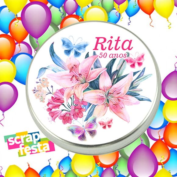 Latinha Personalizada Festa Aniversário Lírio e Borboletas