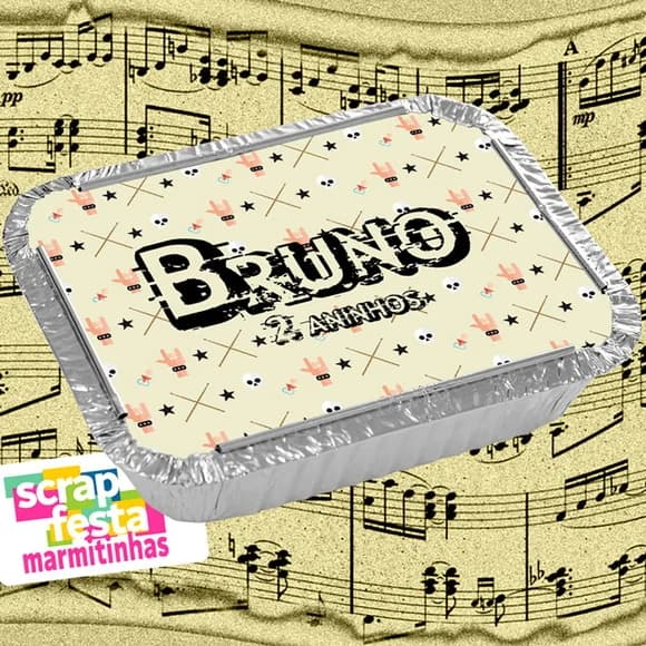 Marmitinha Personalizada Festa Musical Rock'n Roll