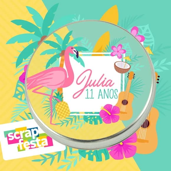 Latinhas Personalizadas Tropical Flamingos