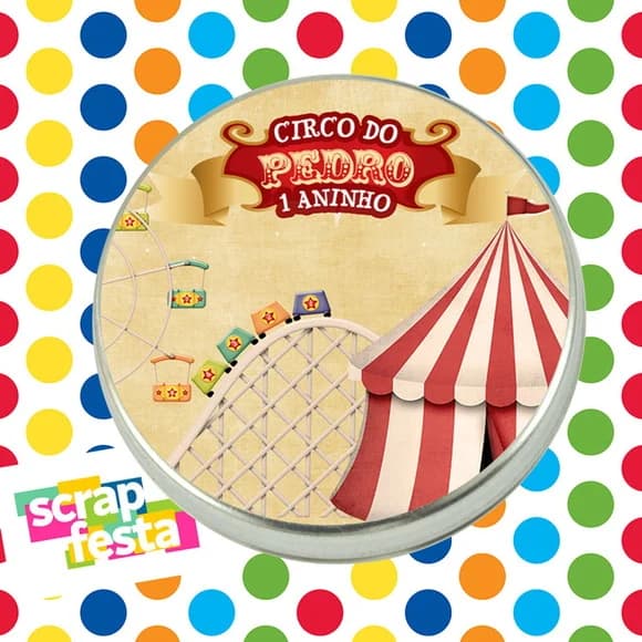 Latinhas Personalizadas Festa Circo Vintage