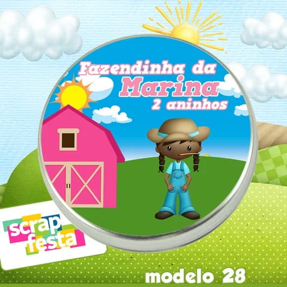 Latinhas Personalizadas Festa Fazendinha Menina Rosa
