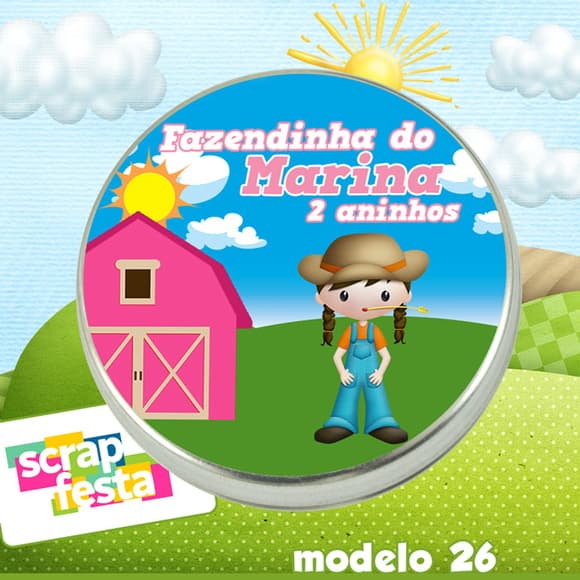 Latinhas Personalizadas Festa Fazendinha Menina Rosa
