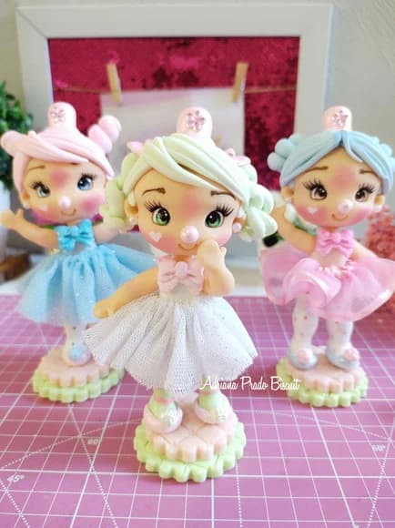 Apliques em Biscuit Circo Rosa