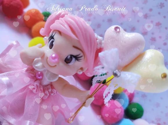 Aplique em Biscuit Circo Rosa