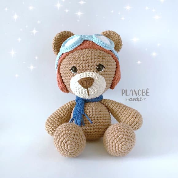 Ursinho Teddy Aviador Amigurumi