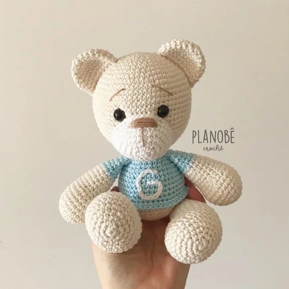 Ursinho Teddy Baby com Camiseta - Amigurumi