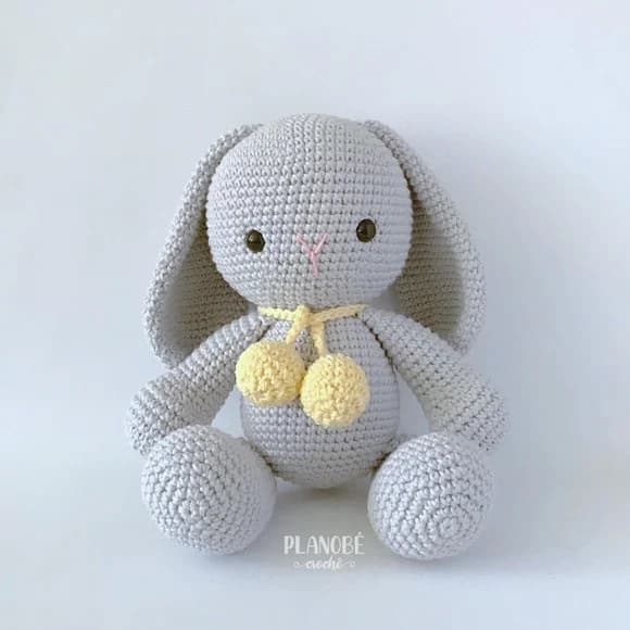 Coelho Cinza Amigurumi Crochê