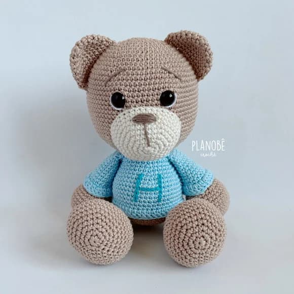 Ursinho Teddy com Blusão - Amigurumi